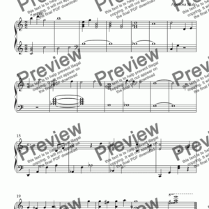 Preview music sheet of miniature, piano piece called Contemplation