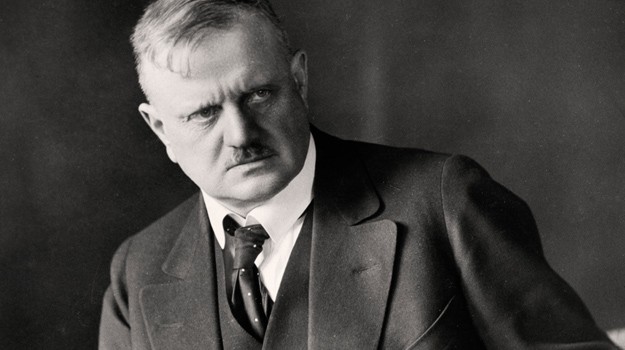 A portrait of older composer, Jean Sibelius